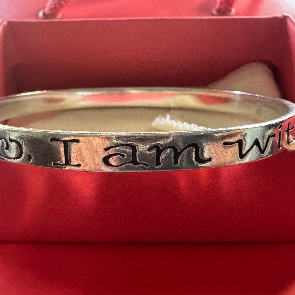 James Avery Sterling Silver Bangle Bracelet "And Lo, I am with you always"